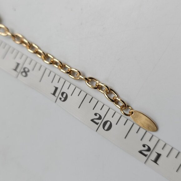 St. Thomas Silver Gold Tone Metal Abstract Beads Layered Necklace - Picture 5 of 5